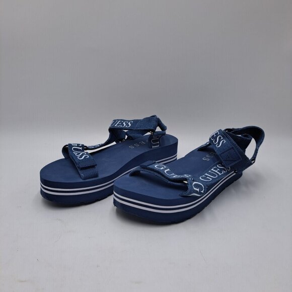 Used Guess Avin Platform Sandal Sz 8 - Picture 2 of 4